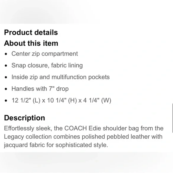 Coach Legacy Edie Jacquard shoulder bag - Picture 13 of 13